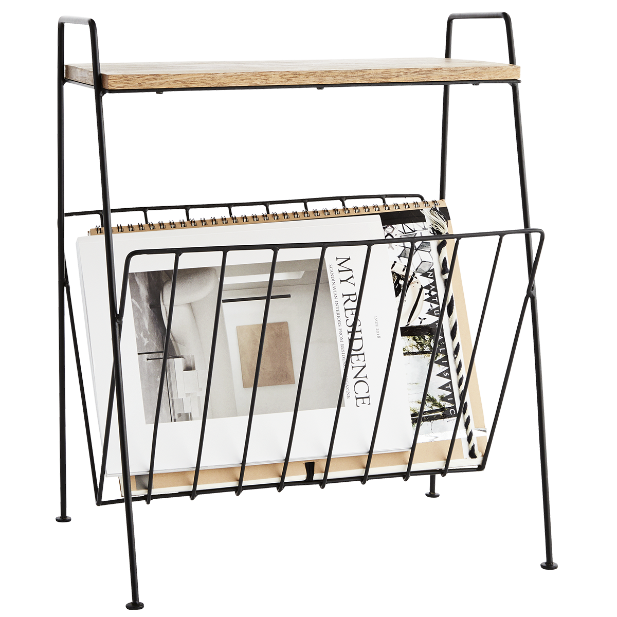Magazine rack w/ wood