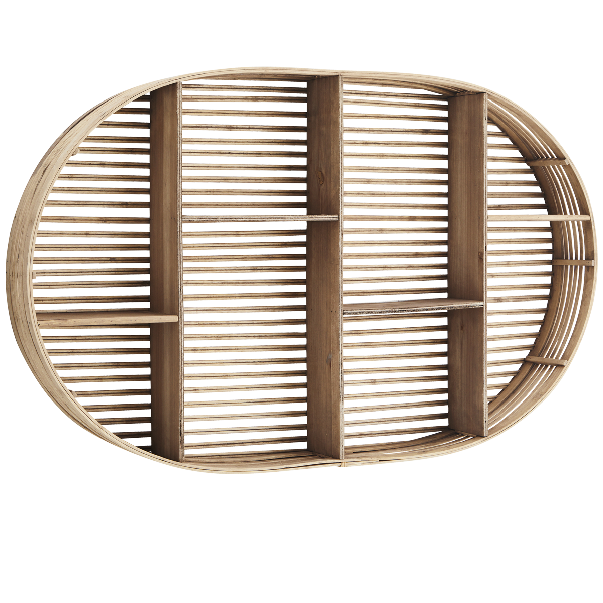 Oval bamboo shelf