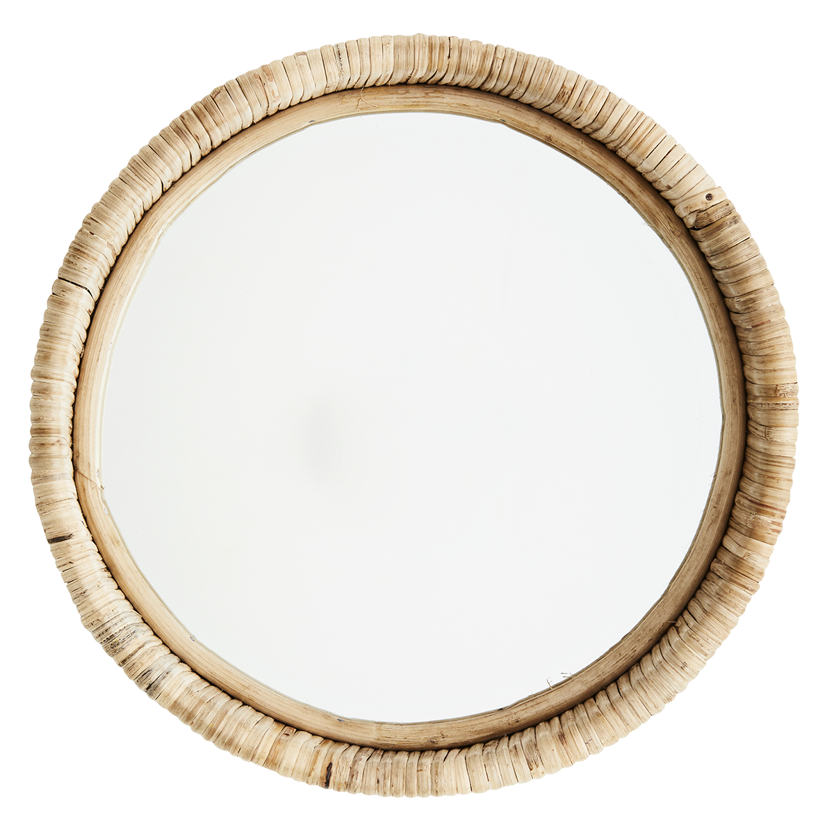 Round mirror w/ bamboo frame