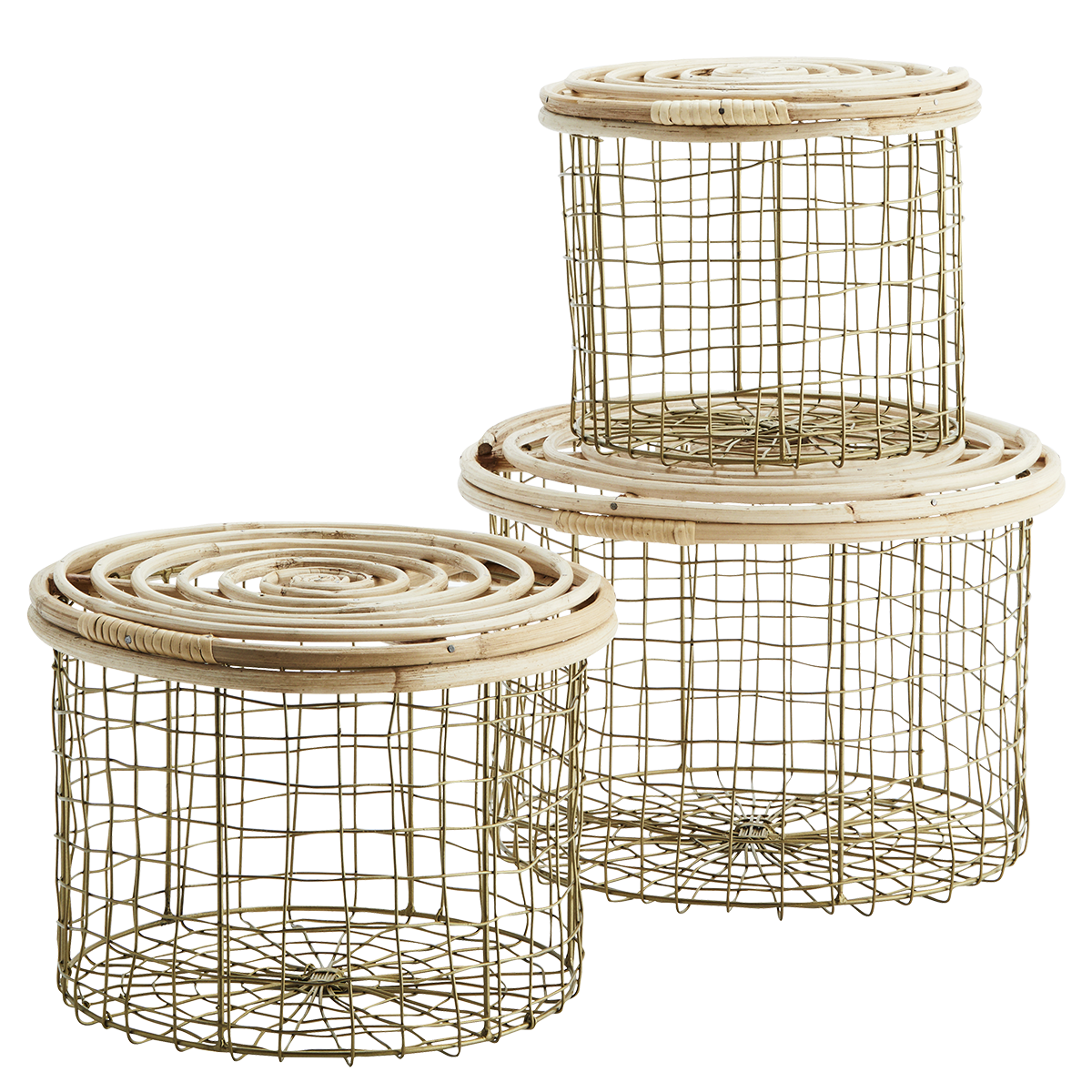 Round iron boxes w/ bamboo lid