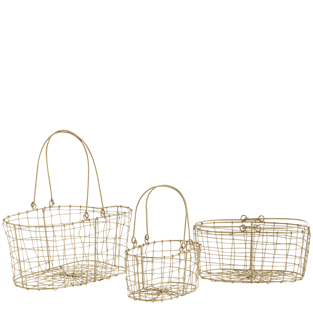 Oval iron baskets w/ handles
