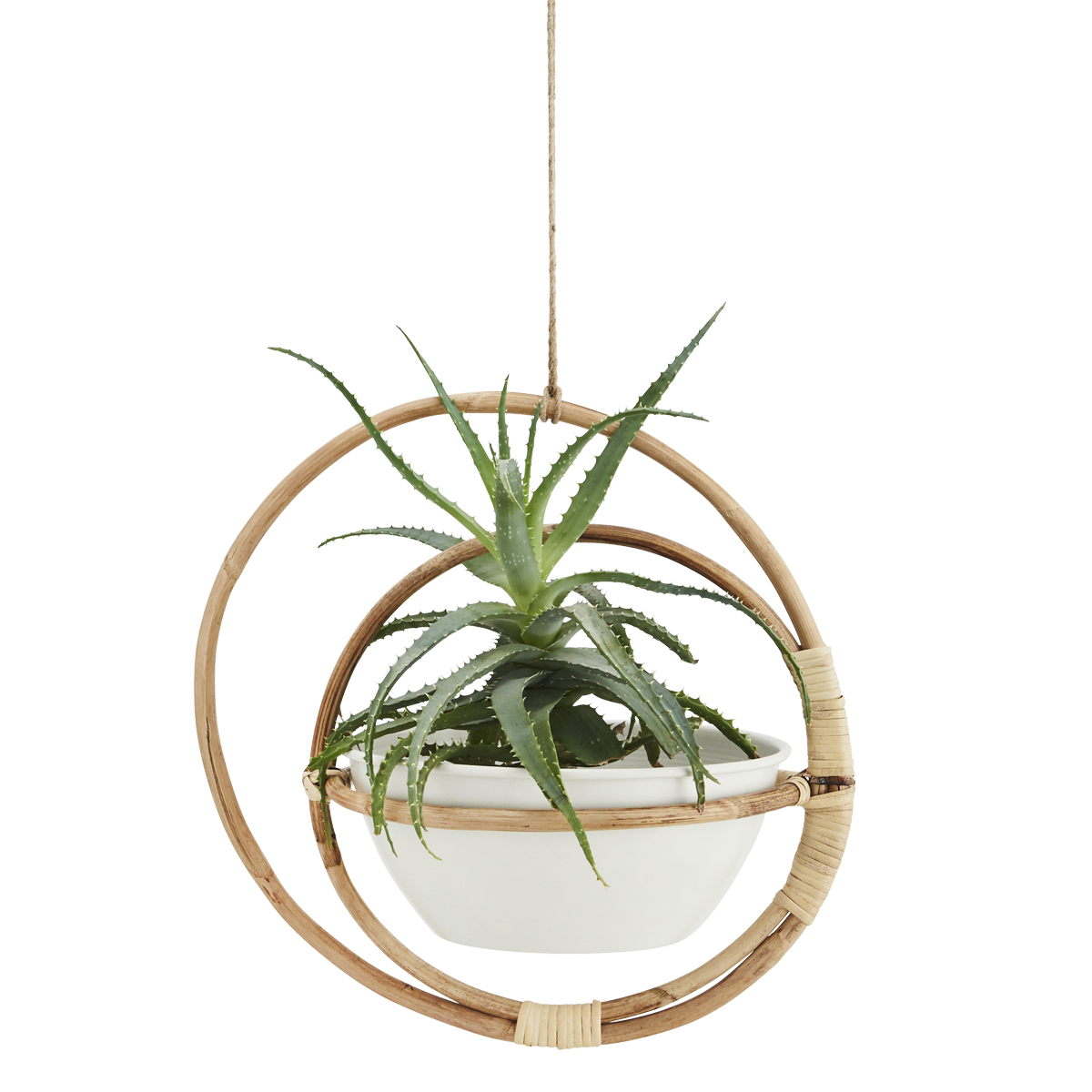 Hanging bamboo flower pot holder