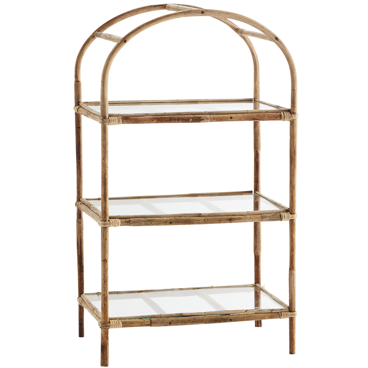 Standing bamboo shelf