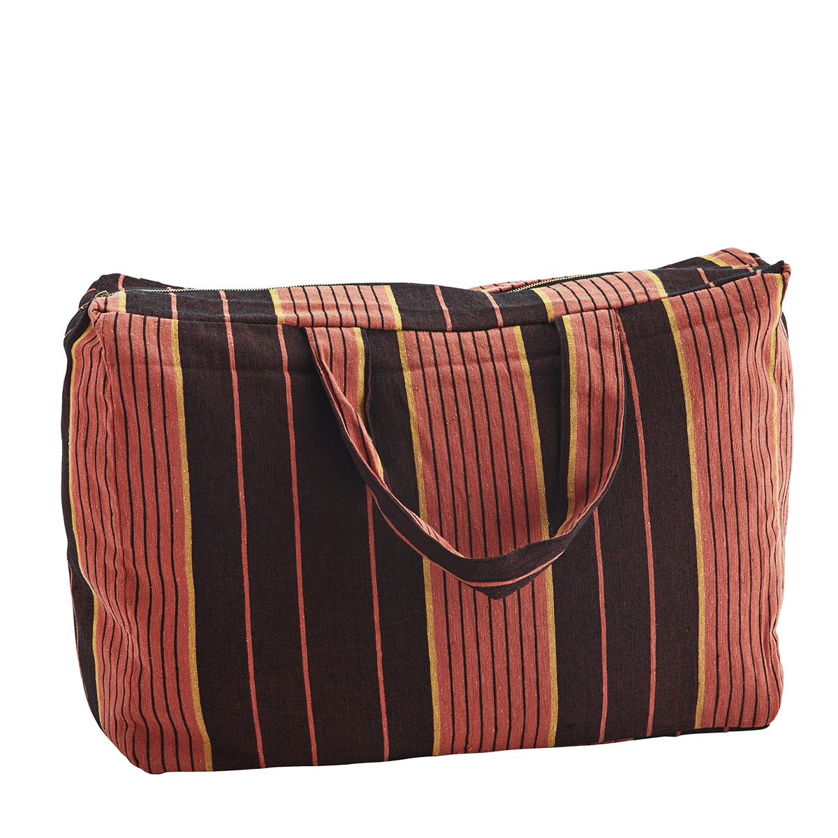 Striped cotton travel bag