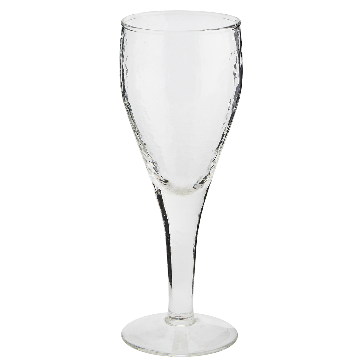 Hammered white wine glass
