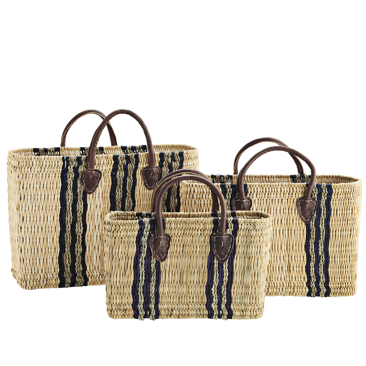 Striped grass bags w/ handles