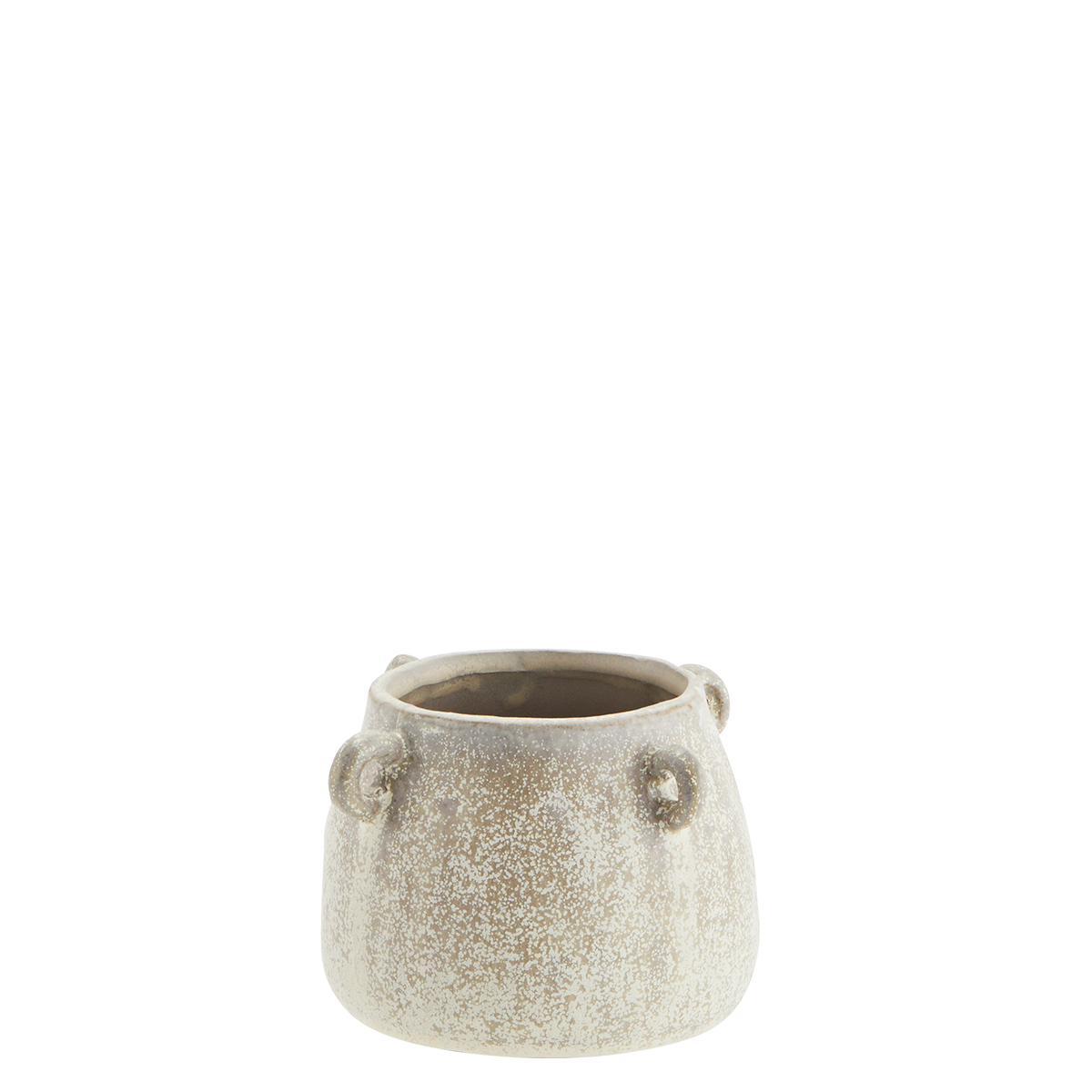Stoneware flower pot w/ rings