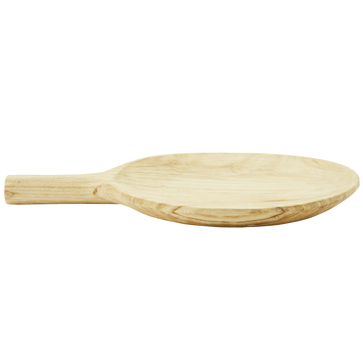 Round wooden serving dish w/ handle