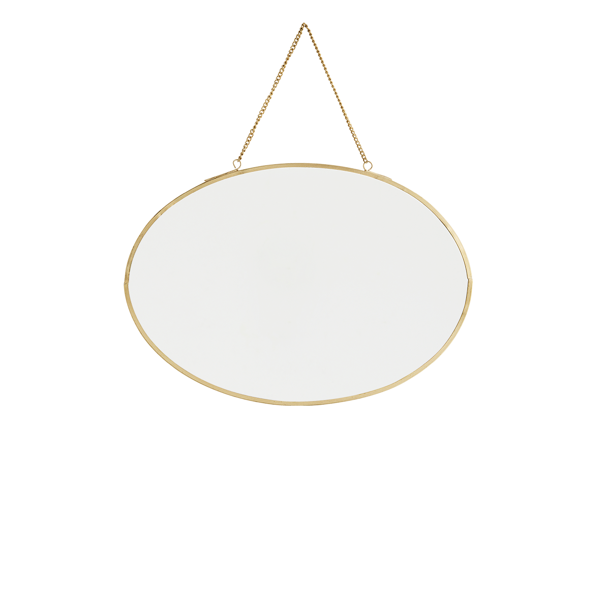 Oval hanging mirror