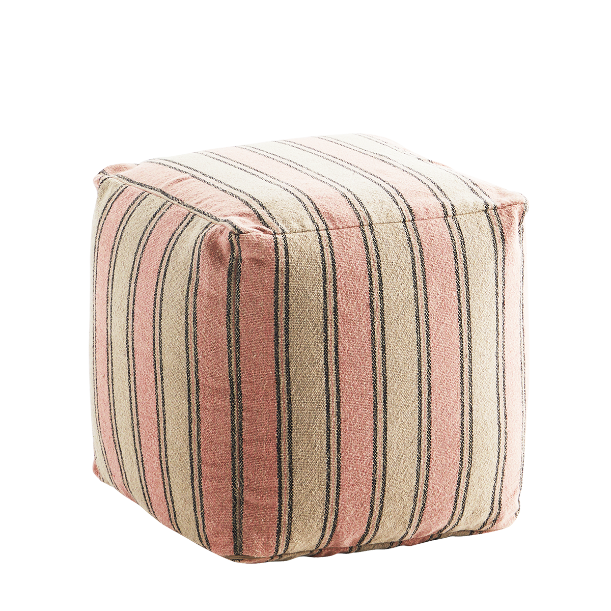 Striped cotton pouf