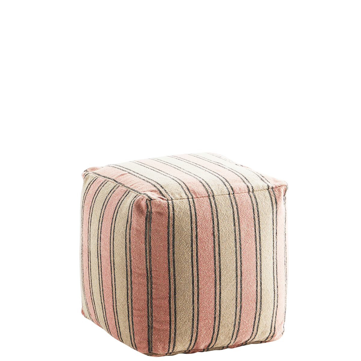 Striped cotton pouf