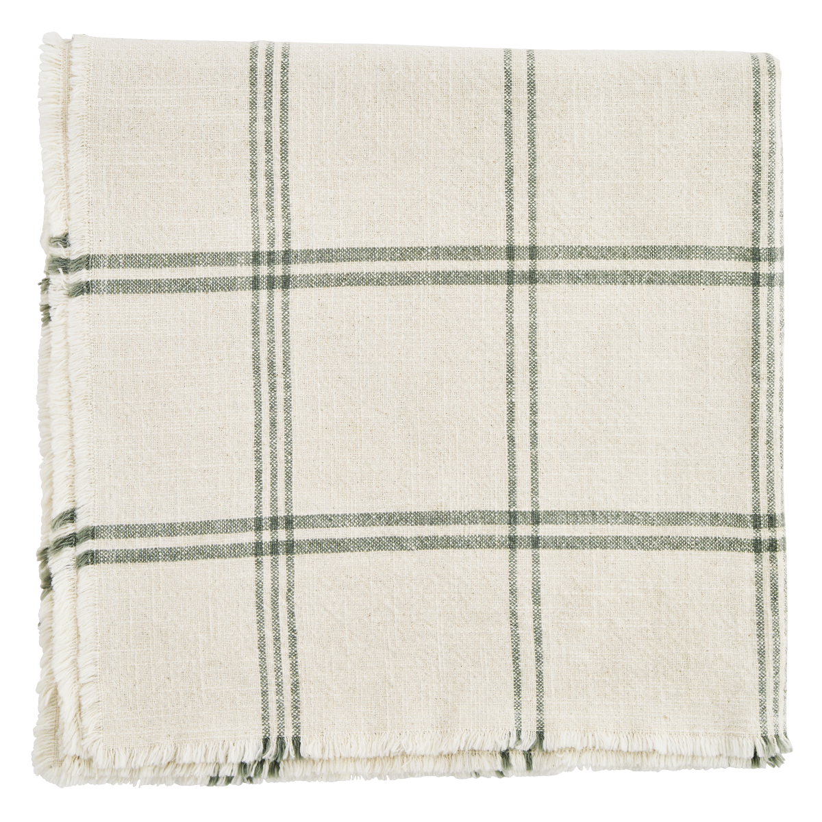 Checked table cloth w/ fringes