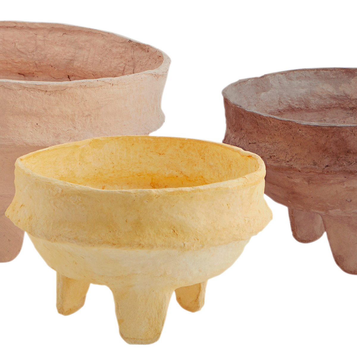 Handmade paper pulp bowls