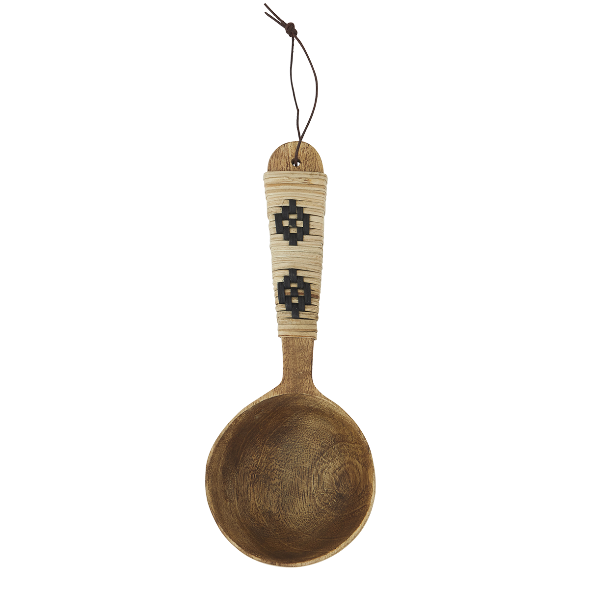 Wooden serving spoon w/ cane