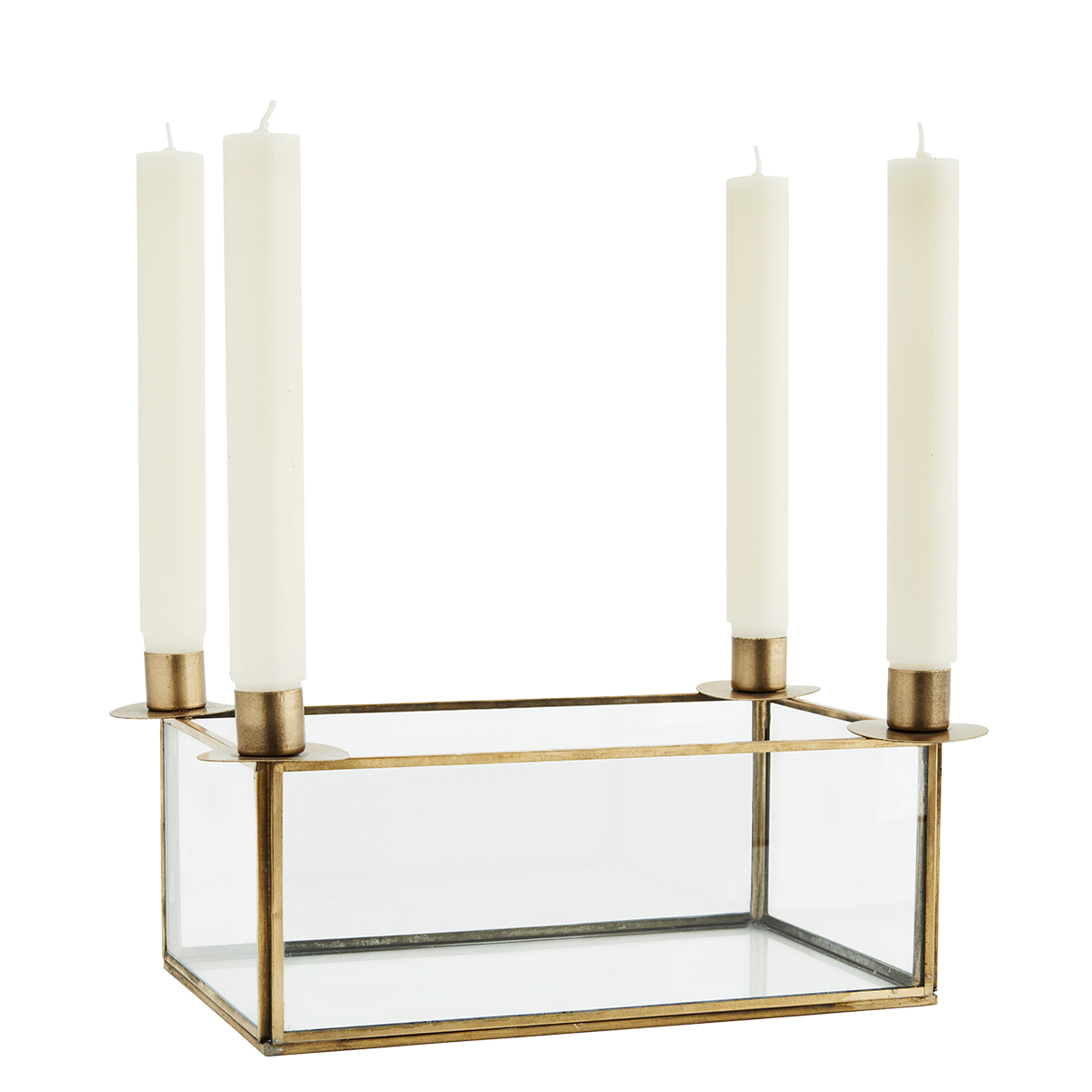 Glass box w/ candle holders