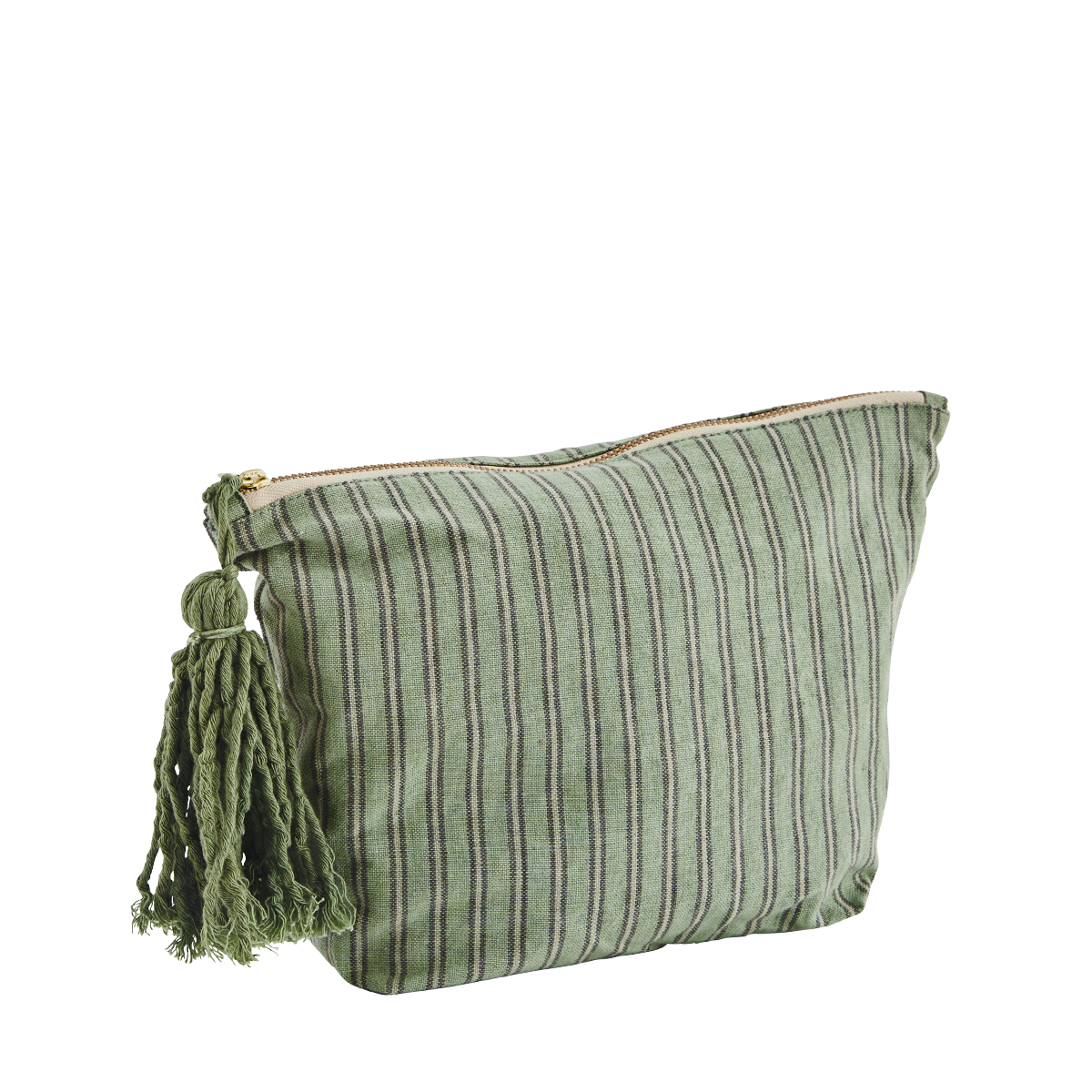 Striped washbag w/ tassel