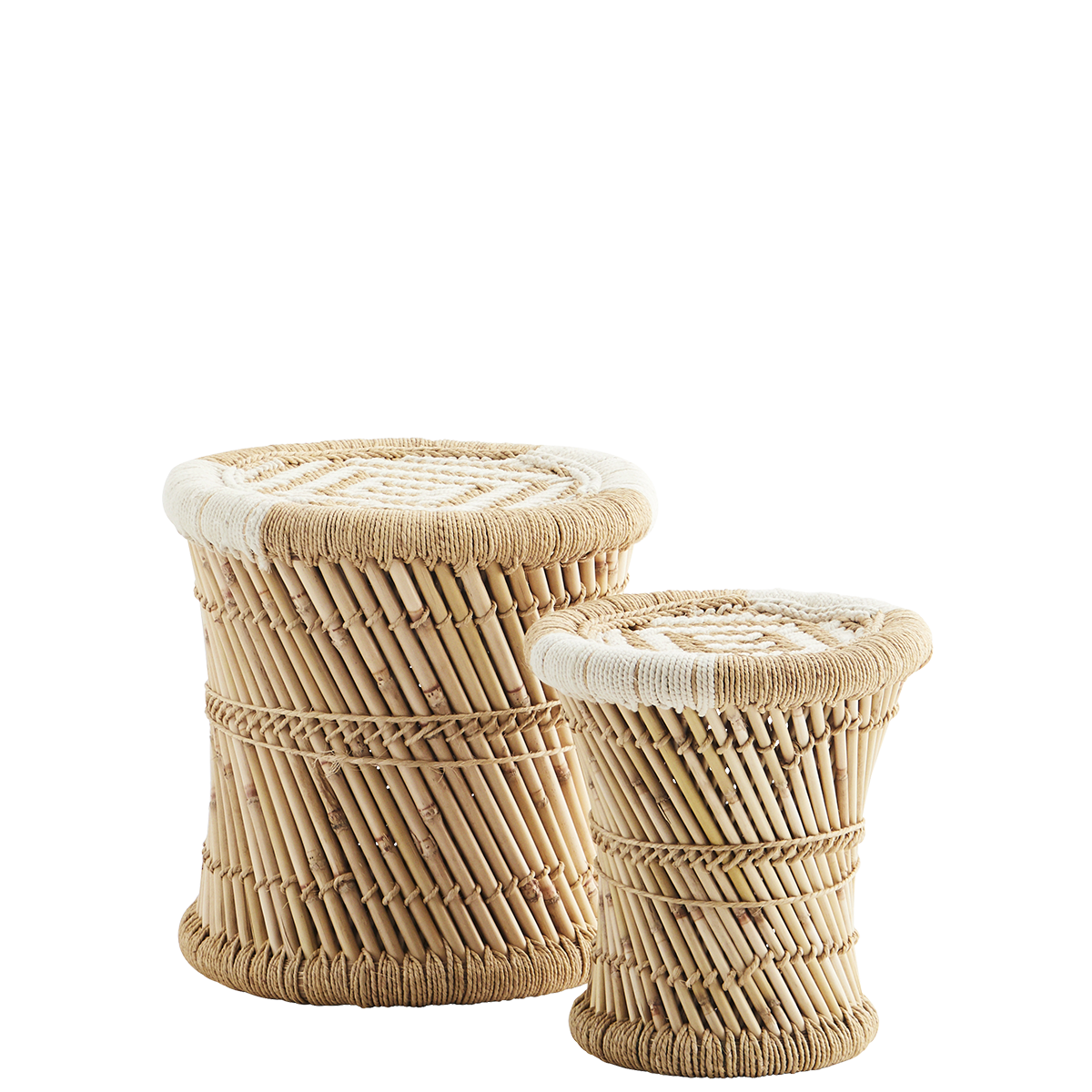 Bamboo stools w/ cotton rope