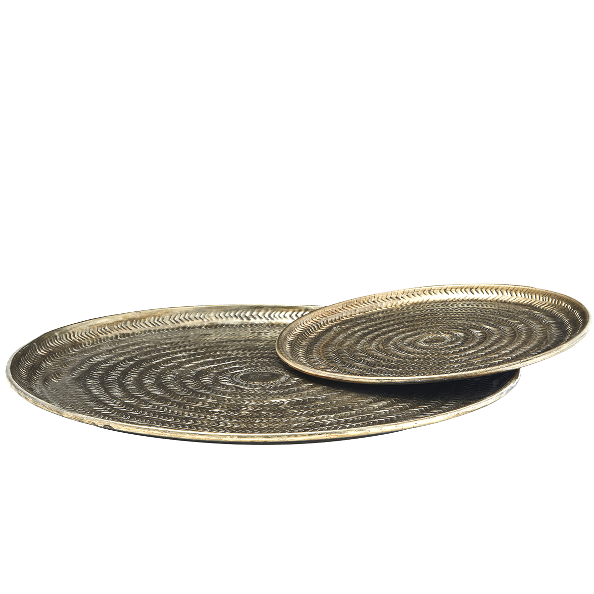 Hammered aluminum trays