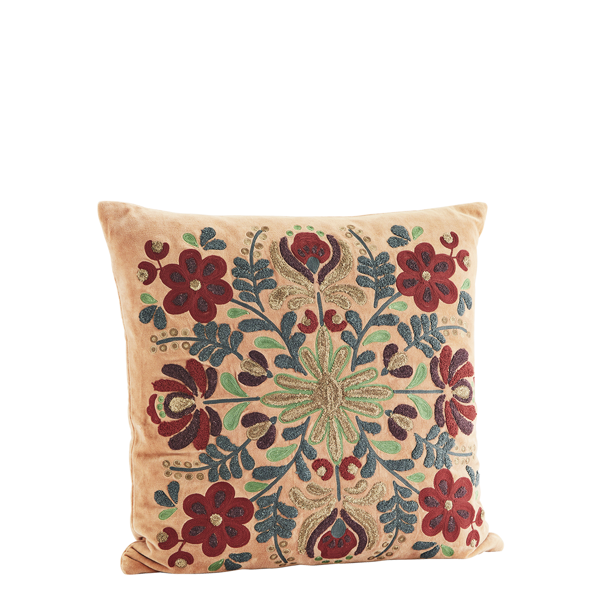 Velvet cushion cover w/ embroidery