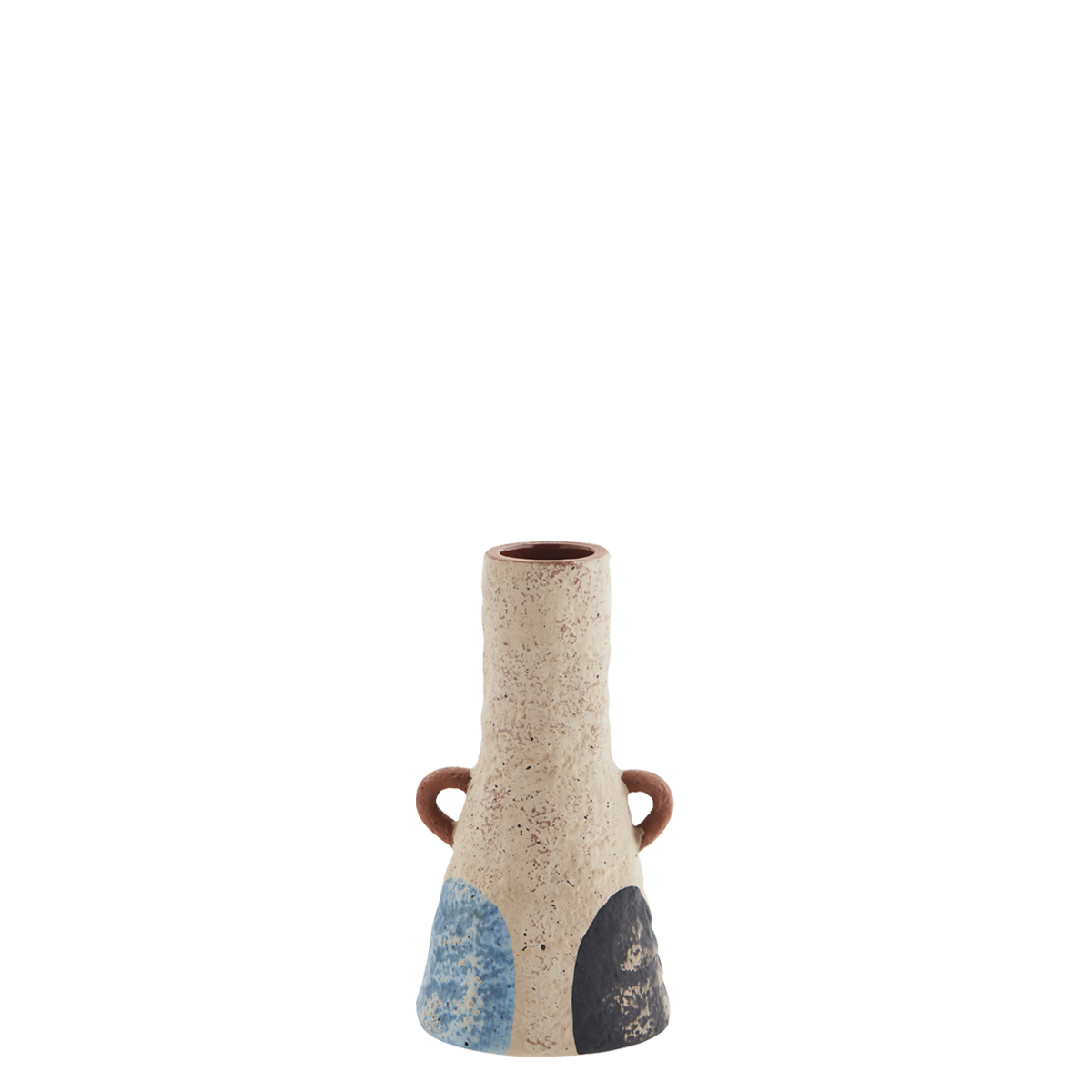Hand painted terracotta vase w/ handles