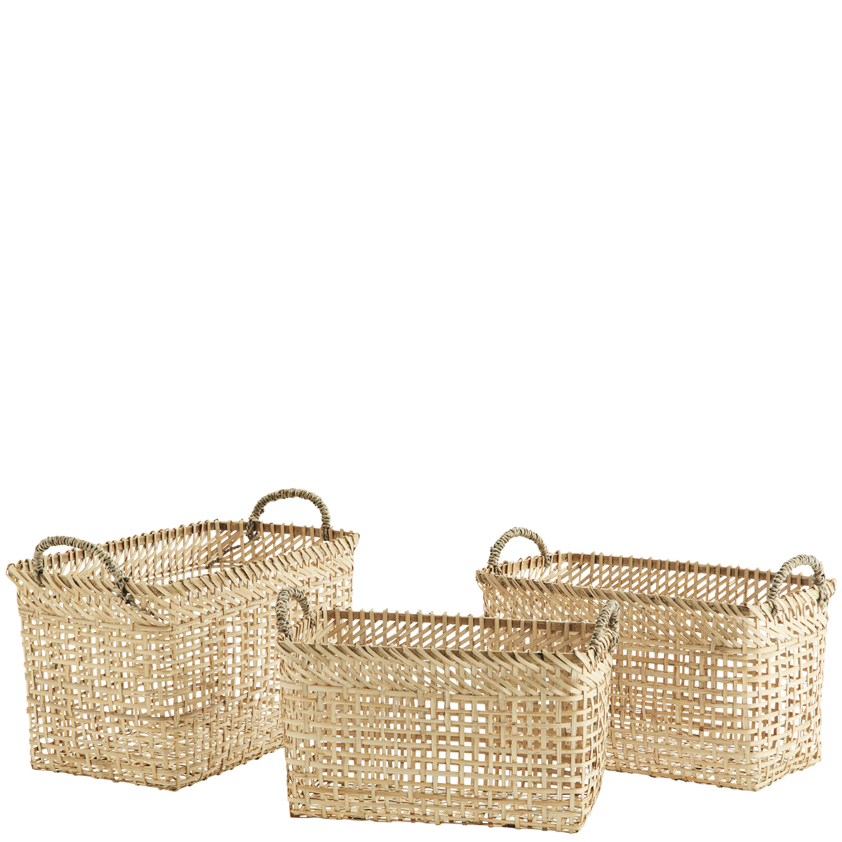 Rectangular bamboo baskets