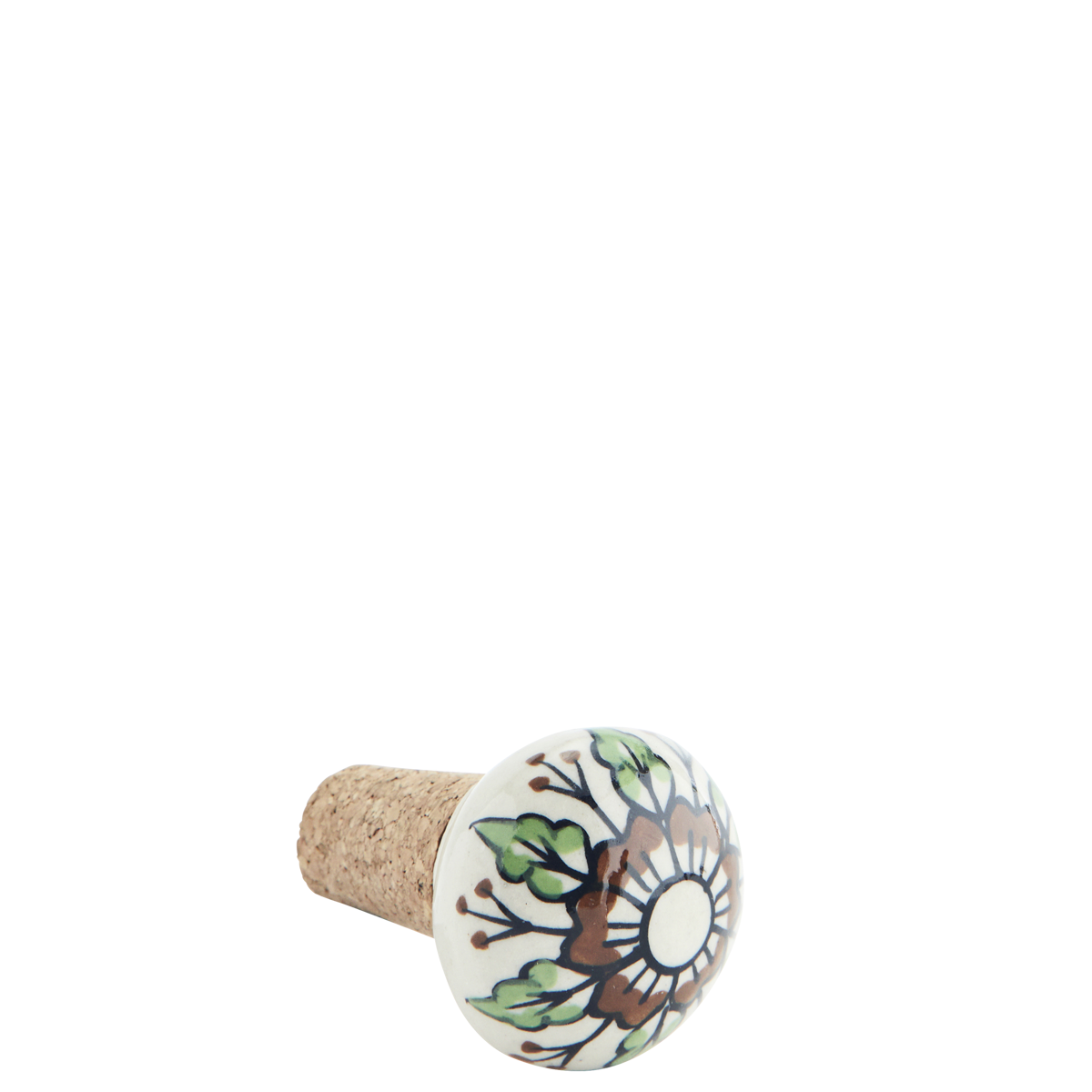 Hand painted stoneware bottle stopper