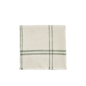 Checked kitchen towel w/ fringes