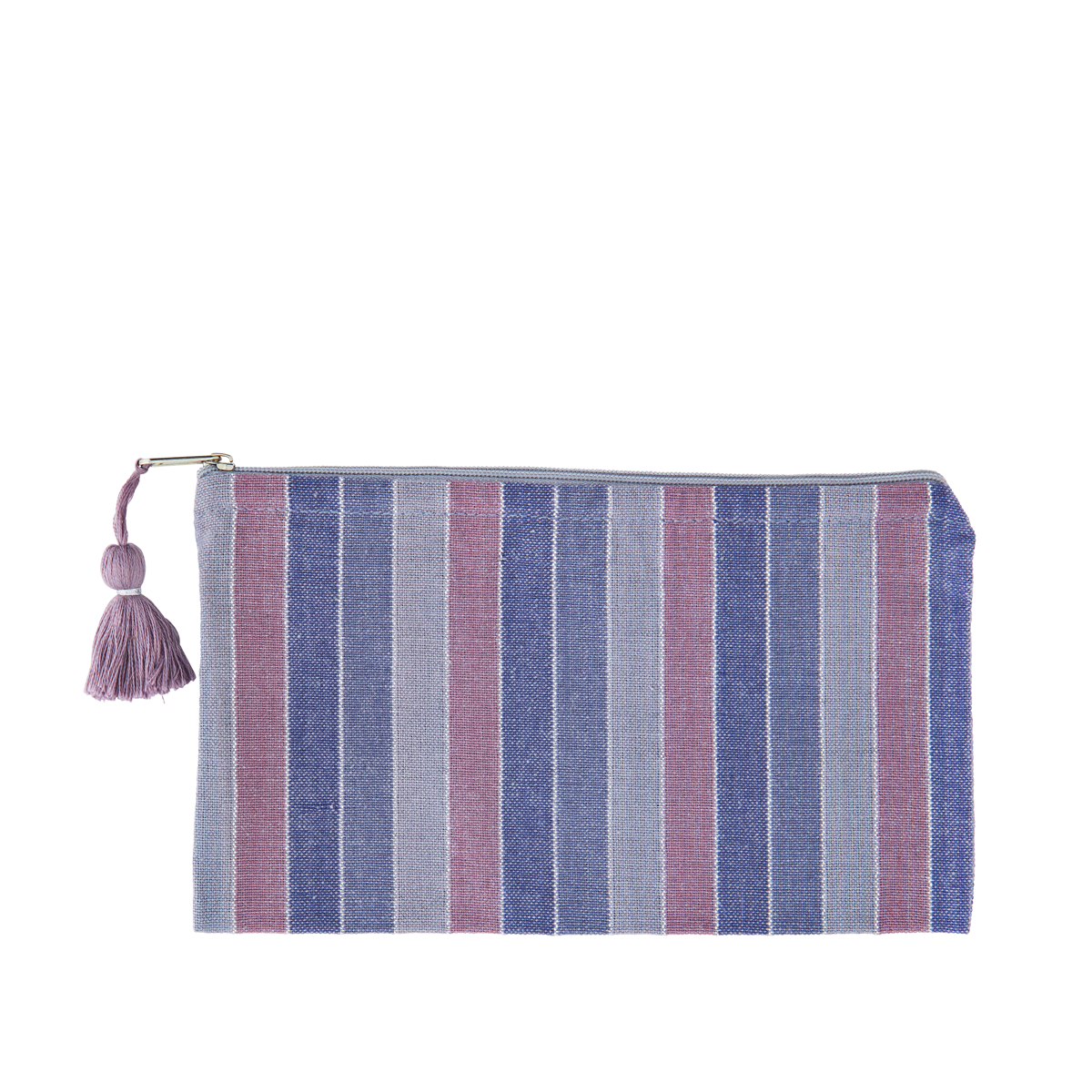 Striped cotton pouch
