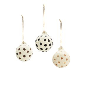 Handmade paper pulp balls w/ dots